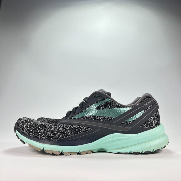 Brooks Launch 4 Black Gray Mint Green Running Shoes 1202341B048 Womens Size 10.5 - Picture 4 of 10
